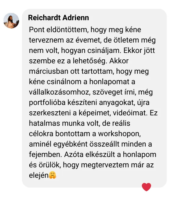 Reichardt Adrienn DYF WS visszajelzés